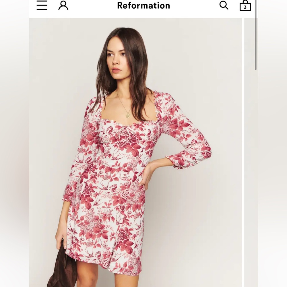 Reformation Remi dress, NWT, in Toile De Jouy print